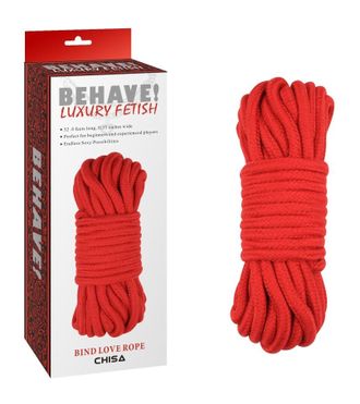 Красная веревка для шибари Bing Love Rope - 10 м