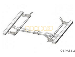 Силовые пороги на Land Rover Discovery II 1989-2004, крепление к раме, поперечина, накладка из алюминия, возможность подъёма автомобиля домкратом (05.300.01)