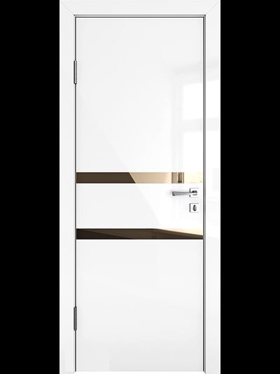 Глянцевая белая дверь GL13 с зеркалом