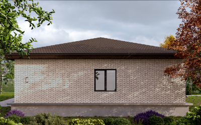 Дом одноэтажный с 3 спальнями 104.28м², терраса 9.55 м² (S76)