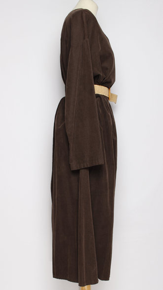 Платье  Бохо "Вельвет мысик" яблоко, шоколад до р.50