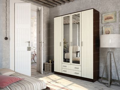 Шкаф 4-х створчатый &quot;Квадро&quot; (венге)