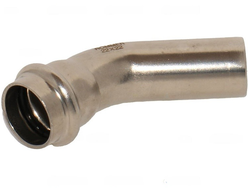 Угольник ROMMER однораструбный 45° ВПр-НПр, 22, из нержавеющей стали прессовой