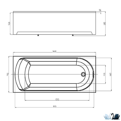 Ванна Azario Adelina 160x75 см AV.0010160, акриловая, прямоугольной формы