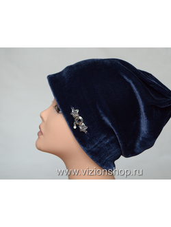 синяя бархатная шапка Италия Визио Vizio фото