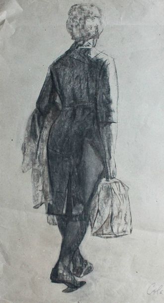 "Фигура женщины" бумага акварель, карандаш Сова А.Б. 1960-е годы
