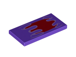 Tile 2 x 4 with Dark Red Open Mouth with Lavender Slime Lips Pattern Super Mario Bogmire Lower Face, Dark Purple (87079pb1108 / 6382129)