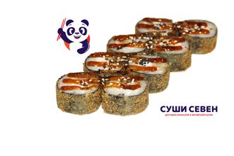 Горячий ролл с угрем,кунжутом,огурцом и нежным сливочным сыром.  240 гр