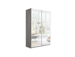 Шкаф-купе 2-х дверный «Траст» 1400 Бетон, Зеркало/Зеркало