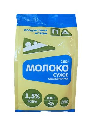 Молоко Сухое Обезжиренное 1,5% (Пакет) "Продуктовая Аптека" 350г