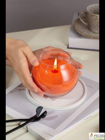 Насыпная свеча "Шар" 12*10 см, цвет "Оранжевый"