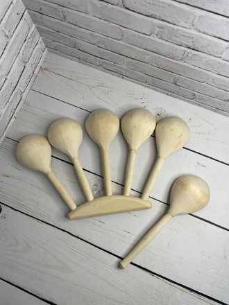 Ложки музыкальные веерные "Пятерка" деревянные без росписи