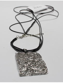 Подвеска "Плетёный прямоугольник" серебро