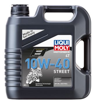 Масло моторное Liqui Moly Motorbike 4T Street 10W-40 (HC-синтетическое) - 4 Л (1243/7512)