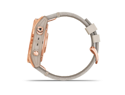 Умные часы Garmin Fenix 7s Sapphire Solar титановый цвета розовое золото с песчаным кожаным ремешком (010-02539-35)