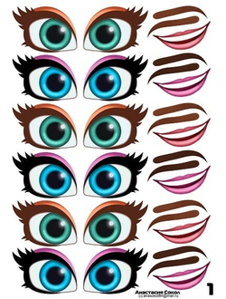 Наклейки на шары "Глаза и рты"