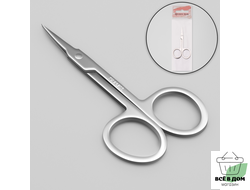 Ножницы маникюрные для кутикулы, загнутые, зауженные, 9 см, цвет серебристый