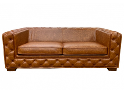 2-местный диван Семеон Орион айс ткань рогожка, цвет ножек - орех, размер 1300х800х800 сидение 440