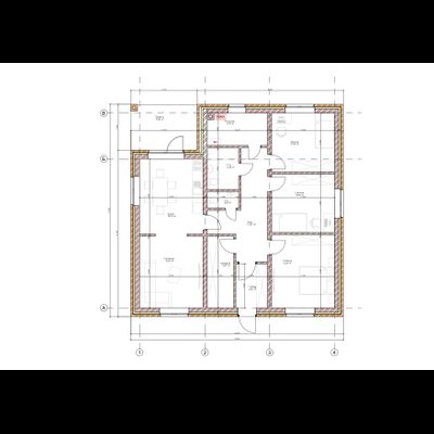 Дом одноэтажный с 3 спальнями 104.28м², терраса 9.55 м² (S76)