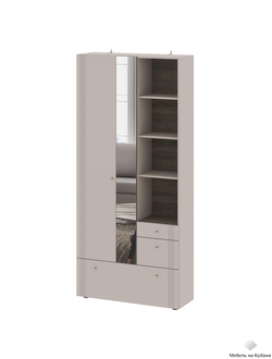 Одетта Вешалка с зеркалом (ВШ1) Дуб Эндгрей/Меланж