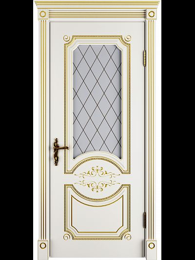 Дверь Милана со стеклом и патиной