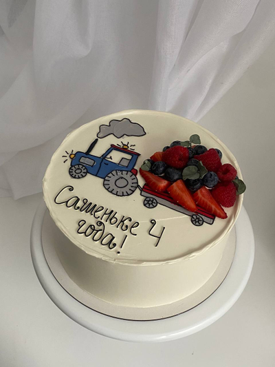 Торт с трактором