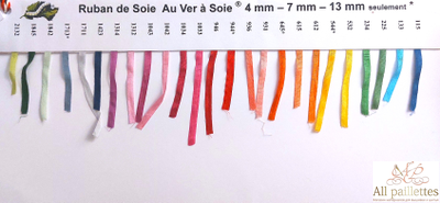 Шелковые ленты 4 мм 26 цветов, Франция