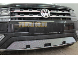 Защита радиатора Volkswagen Teramont 2017- chrome низ с камерой и парктроником