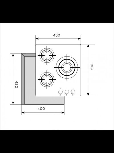 LEX GVG 430 BL ГАЗОВАЯ ВАРОЧНАЯ ПОВЕРХНОСТЬ