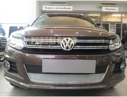 Защита радиатора Volkswagen Tiguan (рестайлинг) 2011-2016 chrome PREMIUM