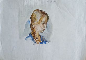 "Портрет" бумага акварель Кондратова О.Е. 1974 год