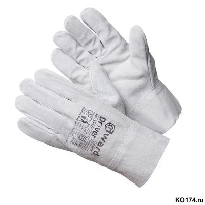 Перчатки спилковые серые Driver
