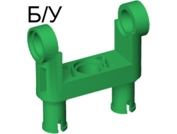 ! Б/У - Technic, Pin Connector Toggle Joint Smooth Double with 2 Pins, Green (48496 / 4225729) - Б/У
