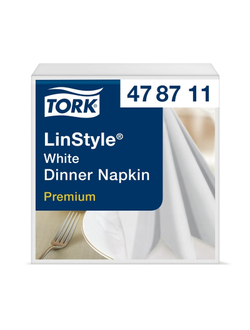 Салфетки Tork LinStyle Premium 39х39, белые 50шт/уп 478711