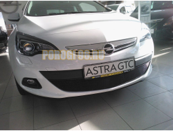 Защита радиатора Opel Astra J GTC 2011- black