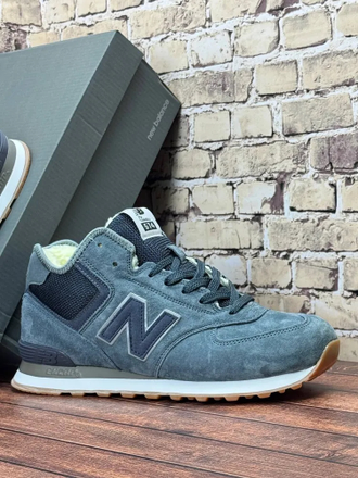 New Balance 574 Mid Dark Grey с мехом