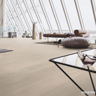 Паркетная доска Meister Дуб Натур Арктический белый 8917 в интерьере