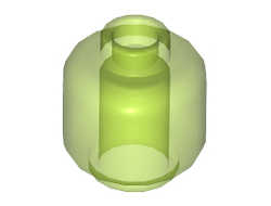 Minifigure, Head Plain - Hollow Stud, Trans-Bright Green (3626c / 4631251 / 6192847)
