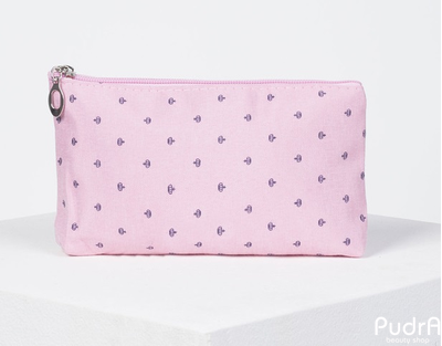 Набор косметичек 2 в 1 Корона, отдел на молнии с ручкой, розовый