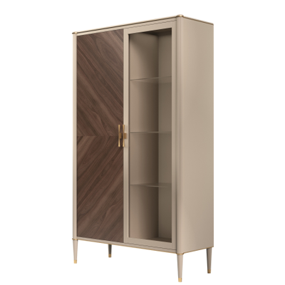 ШКАФ 2-Х ДВЕРНЫЙ ВЕНЕЦИЯ ДВЕРЬ СТЕКЛО АРТ Т-172 МЕЛАНЖ/ОРЕХ (L114,6*P45*H193) TIMBER