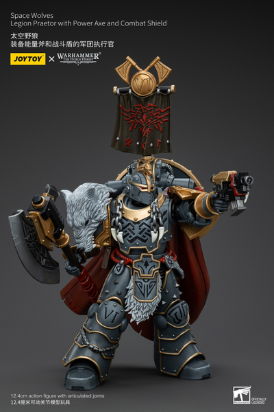 Претор Космических Волков с силовым топором (Warhammer Horus Heresy) - КОЛЛЕКЦИОННАЯ ФИГУРКА 1/18 Space Wolves (JT00133) - JOYTOY