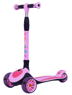 Детский трехколесный самокат SPORTSBABY MS-947 Triton со светящимися колесами розовый