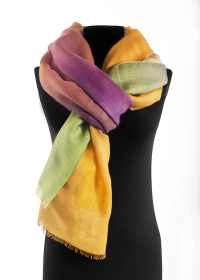 Павловопосадский палантин Осенний блюз 10066-6