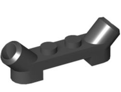 Plate, Modified 1 x 4 with Angled Tubes, Black (61072 / 4516196)