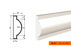 Фасадный молдинг из пенополистирола с покрытием LEPNINAPLAST (Лепнинапласт)  МВ-80/1