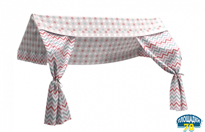 Балдахин для кровати с надстройкой Соня Зигзаг коралловый