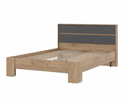 Спальня ХЕЛЕН - Кровать КР 03 Дуб Крафт золотой/Графит