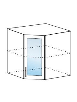 Шкаф верхний угловой со стеклом 600