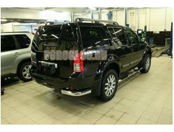 Защита заднего бампера угловая d76 для Nissan Pathfinder 2010-2013