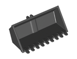 Vehicle, Digger Bucket 9 Teeth 4 x 8, Rise Inside with Locking 2 Finger Hinge, Black (65380 / 6311434)